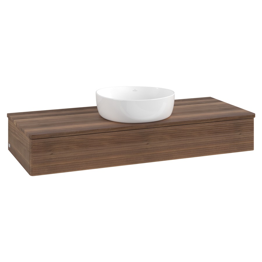 Élément inférieur  Antao
120 x 19 x 50 cm
élément de tiroir, 1&nbsp;tiroir
avec siphon gain de place
avec matériel de fixation
pour 1 lavabo à poser 234171/234172/234173
recouvrement Warm Walnut
sans trou pour robinet