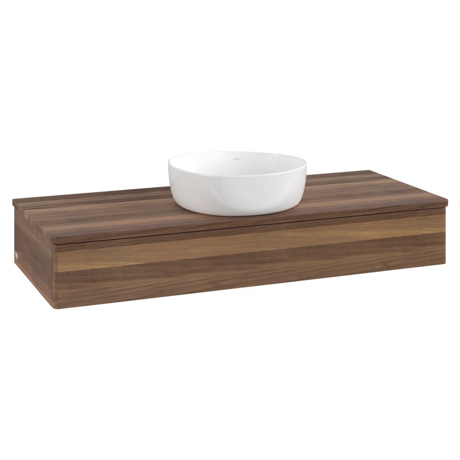 Élément inférieur  Antao
120 x 19 x 50 cm
élément de tiroir, 1&nbsp;tiroir
avec siphon gain de place
avec matériel de fixation
pour 1 lavabo à poser 234171/234172/234173
recouvrement Warm Walnut
sans trou pour robinet