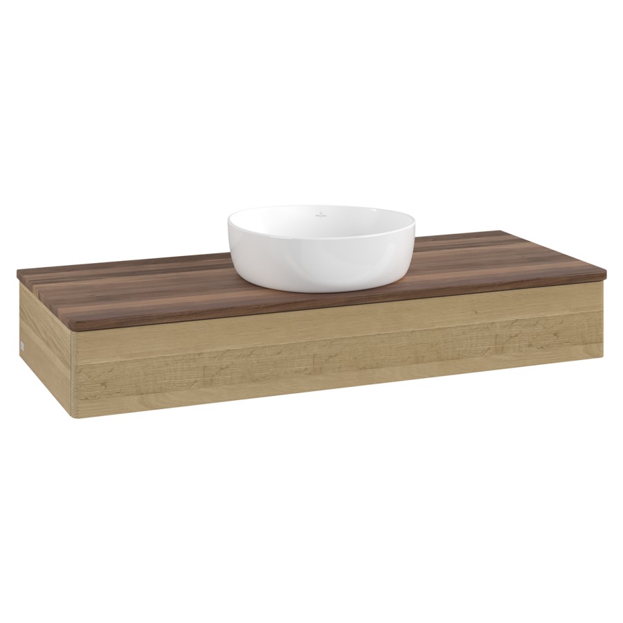 Élément inférieur  Antao
120 x 19 x 50 cm
élément de tiroir, 1&nbsp;tiroir
avec siphon gain de place
avec matériel de fixation
pour 1 lavabo à poser 234171/234172/234173
recouvrement Warm Walnut
sans trou pour robinet