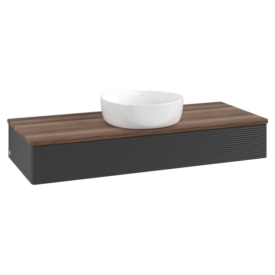 Élément inférieur  Antao
120 x 19 x 50 cm
élément de tiroir, 1&nbsp;tiroir
avec siphon gain de place
avec matériel de fixation
pour 1 lavabo à poser 234171/234172/234173
recouvrement Warm Walnut
sans trou pour robinet