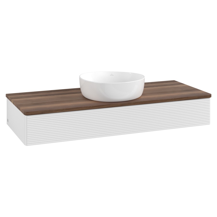 Élément inférieur  Antao
120 x 19 x 50 cm
élément de tiroir, 1&nbsp;tiroir
avec siphon gain de place
avec matériel de fixation
pour 1 lavabo à poser 234171/234172/234173
recouvrement Warm Walnut
sans trou pour robinet
