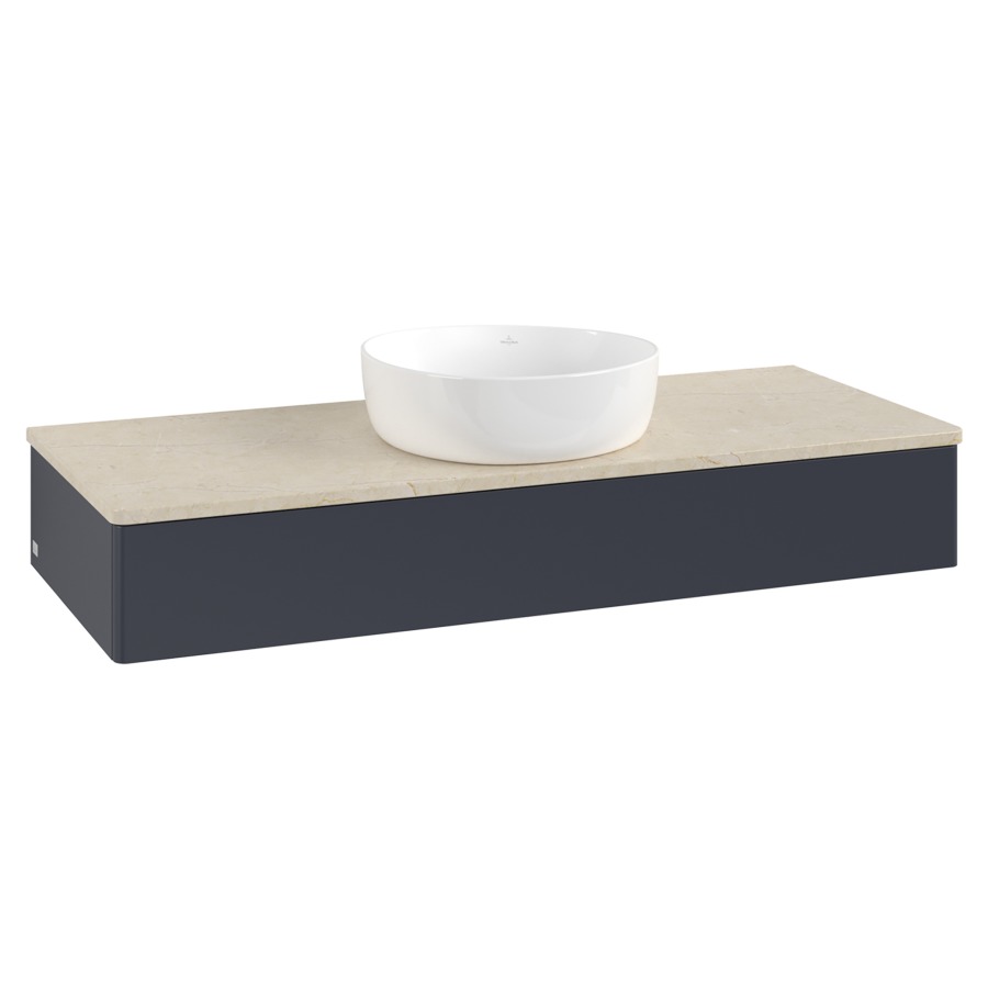 Élément inférieur  Antao
120 x 19 x 50 cm
élément de tiroir, 1&nbsp;tiroir
avec siphon gain de place
avec matériel de fixation
pour 1 lavabo à poser 234171/234172/234173
recouvrement Botticino
sans trou pour robinet