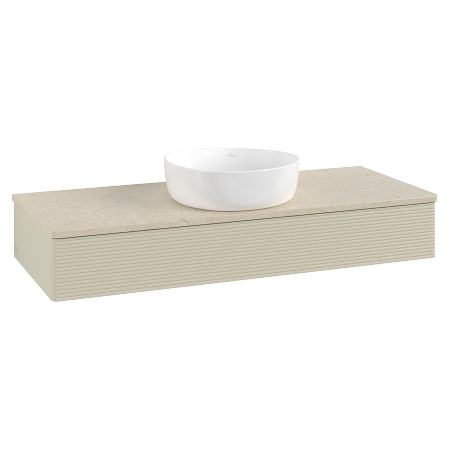Élément inférieur  Antao
120 x 19 x 50 cm
élément de tiroir, 1&nbsp;tiroir
avec siphon gain de place
avec matériel de fixation
pour 1 lavabo à poser 234171/234172/234173
recouvrement Botticino
sans trou pour robinet
