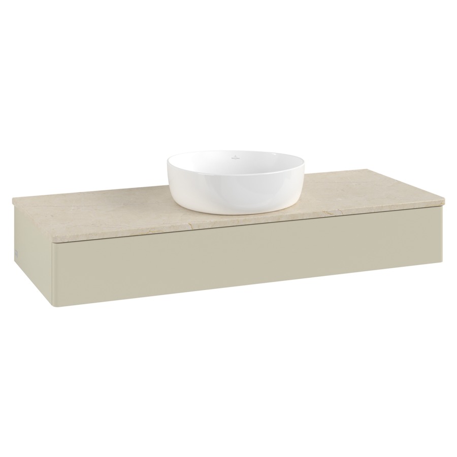 Élément inférieur  Antao
120 x 19 x 50 cm
élément de tiroir, 1&nbsp;tiroir
avec siphon gain de place
avec matériel de fixation
pour 1 lavabo à poser 234171/234172/234173
recouvrement Botticino
sans trou pour robinet
