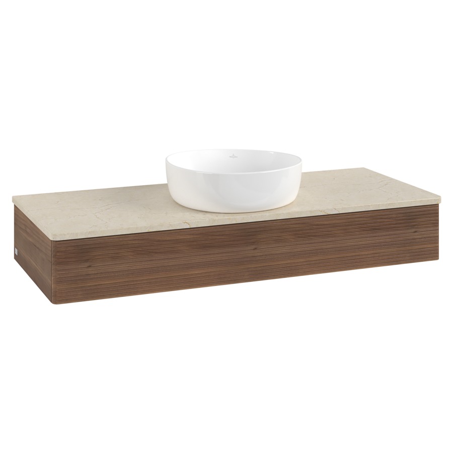 Élément inférieur  Antao
120 x 19 x 50 cm
élément de tiroir, 1&nbsp;tiroir
avec siphon gain de place
avec matériel de fixation
pour 1 lavabo à poser 234171/234172/234173
recouvrement Botticino
sans trou pour robinet