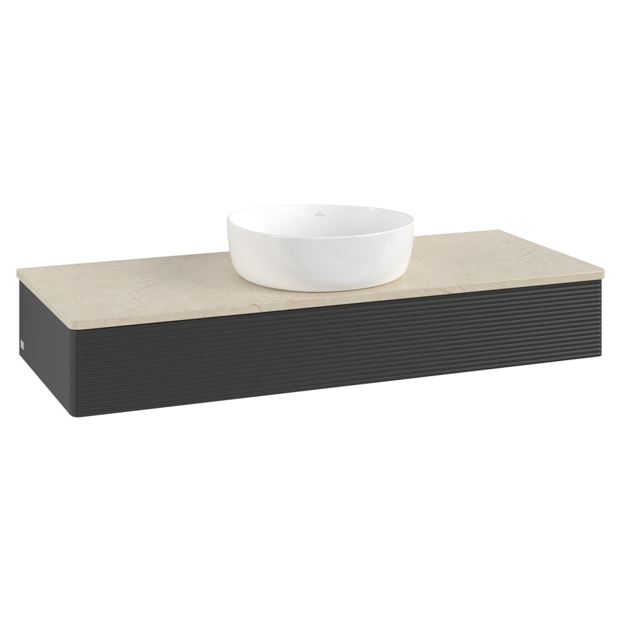Élément inférieur  Antao
120 x 19 x 50 cm
élément de tiroir, 1&nbsp;tiroir
avec siphon gain de place
avec matériel de fixation
pour 1 lavabo à poser 234171/234172/234173
recouvrement Botticino
sans trou pour robinet