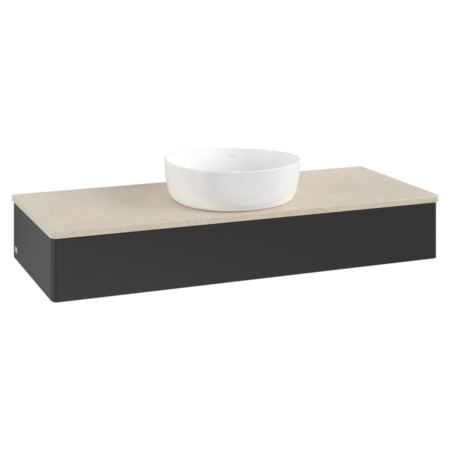 Élément inférieur  Antao
120 x 19 x 50 cm
élément de tiroir, 1&nbsp;tiroir
avec siphon gain de place
avec matériel de fixation
pour 1 lavabo à poser 234171/234172/234173
recouvrement Botticino
sans trou pour robinet
