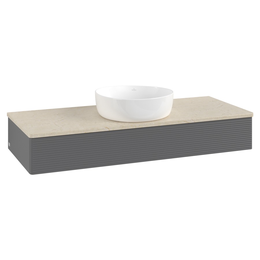 Élément inférieur  Antao
120 x 19 x 50 cm
élément de tiroir, 1&nbsp;tiroir
avec siphon gain de place
avec matériel de fixation
pour 1 lavabo à poser 234171/234172/234173
recouvrement Botticino
sans trou pour robinet