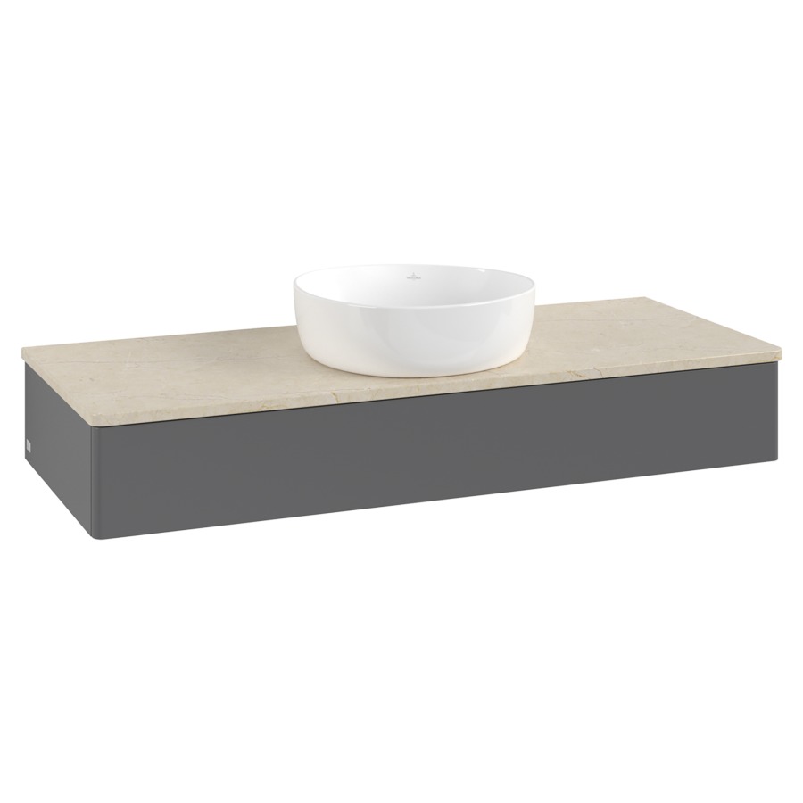 Élément inférieur  Antao
120 x 19 x 50 cm
élément de tiroir, 1&nbsp;tiroir
avec siphon gain de place
avec matériel de fixation
pour 1 lavabo à poser 234171/234172/234173
recouvrement Botticino
sans trou pour robinet
