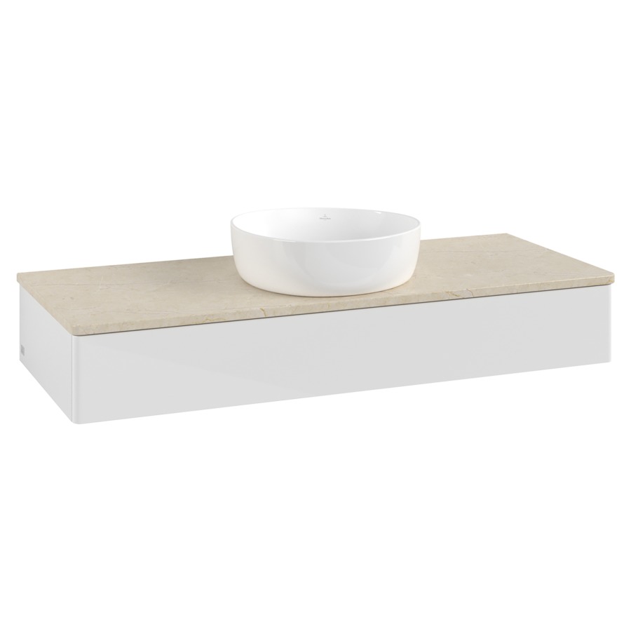 Élément inférieur  Antao
120 x 19 x 50 cm
élément de tiroir, 1&nbsp;tiroir
avec siphon gain de place
avec matériel de fixation
pour 1 lavabo à poser 234171/234172/234173
recouvrement Botticino
sans trou pour robinet