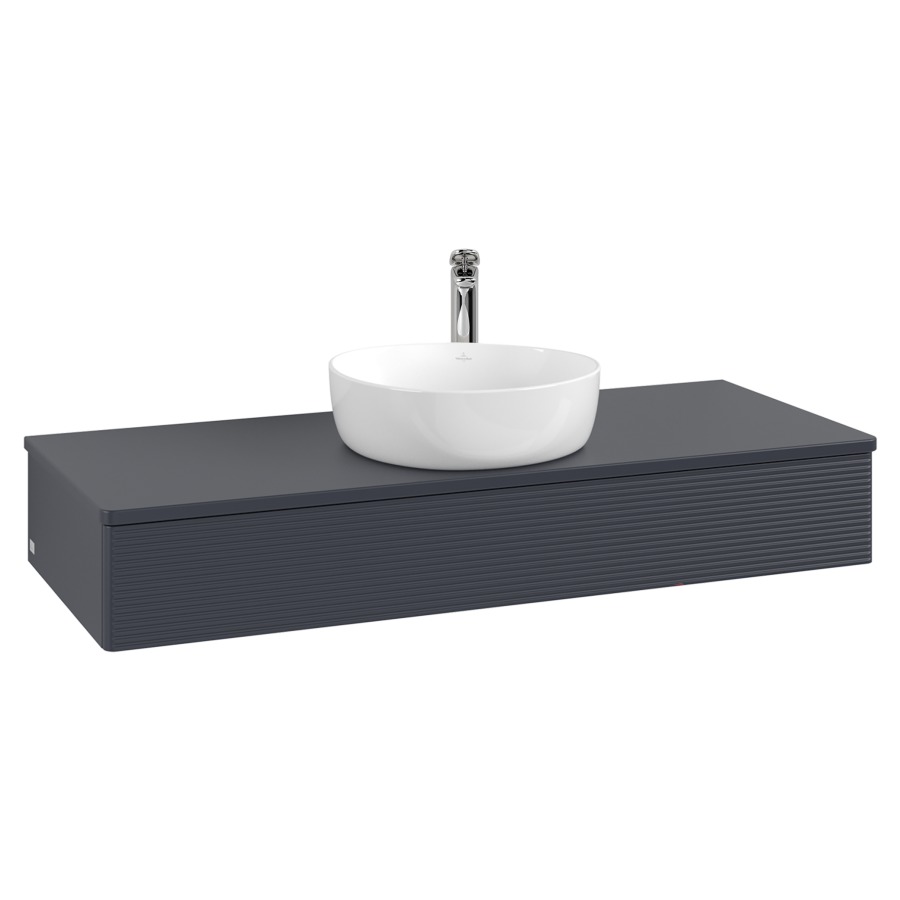 Élément inférieur  Antao
120 x 19 x 50 cm
élément de tiroir, 1&nbsp;tiroir
avec siphon gain de place
avec matériel de fixation
pour 1 lavabo à poser 101037/101039/234171
recouvrement avec 1 trou pour robinet