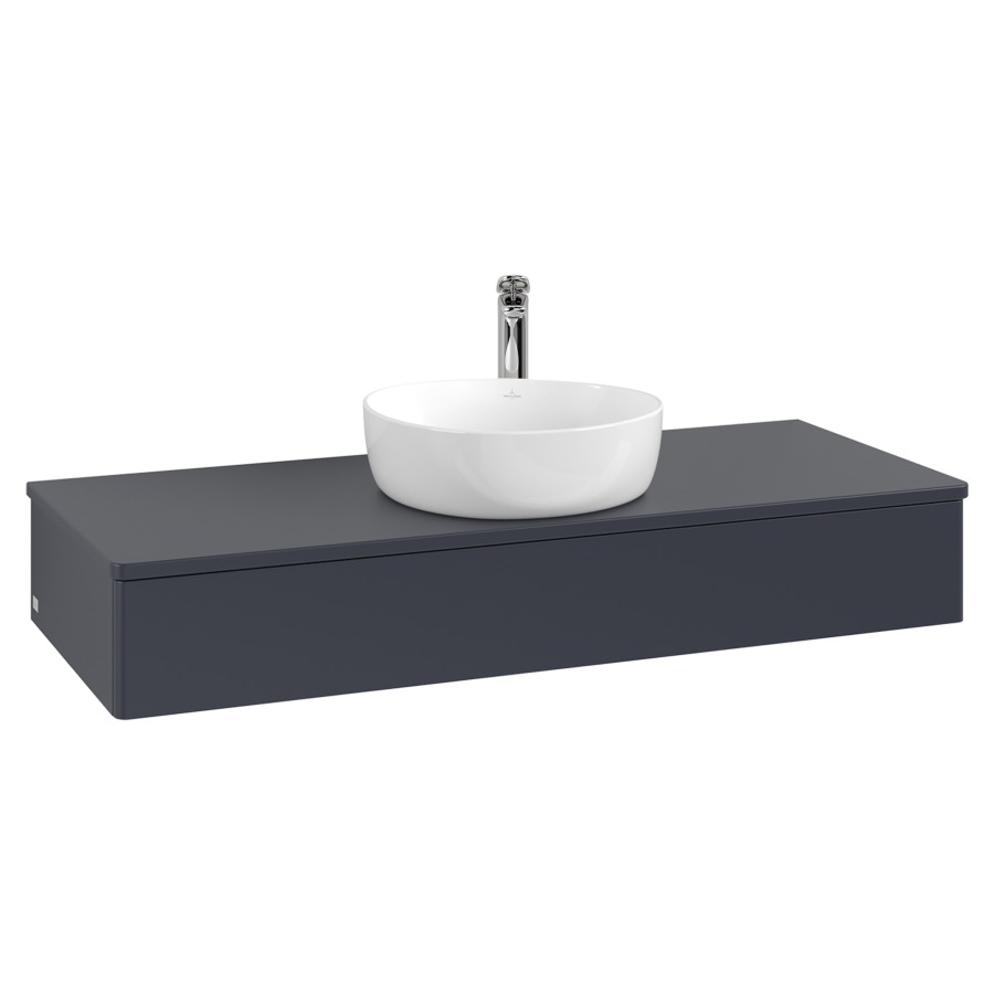 Élément inférieur  Antao
120 x 19 x 50 cm
élément de tiroir, 1&nbsp;tiroir
avec siphon gain de place
avec matériel de fixation
pour 1 lavabo à poser 101037/101039/234171
recouvrement avec 1 trou pour robinet
