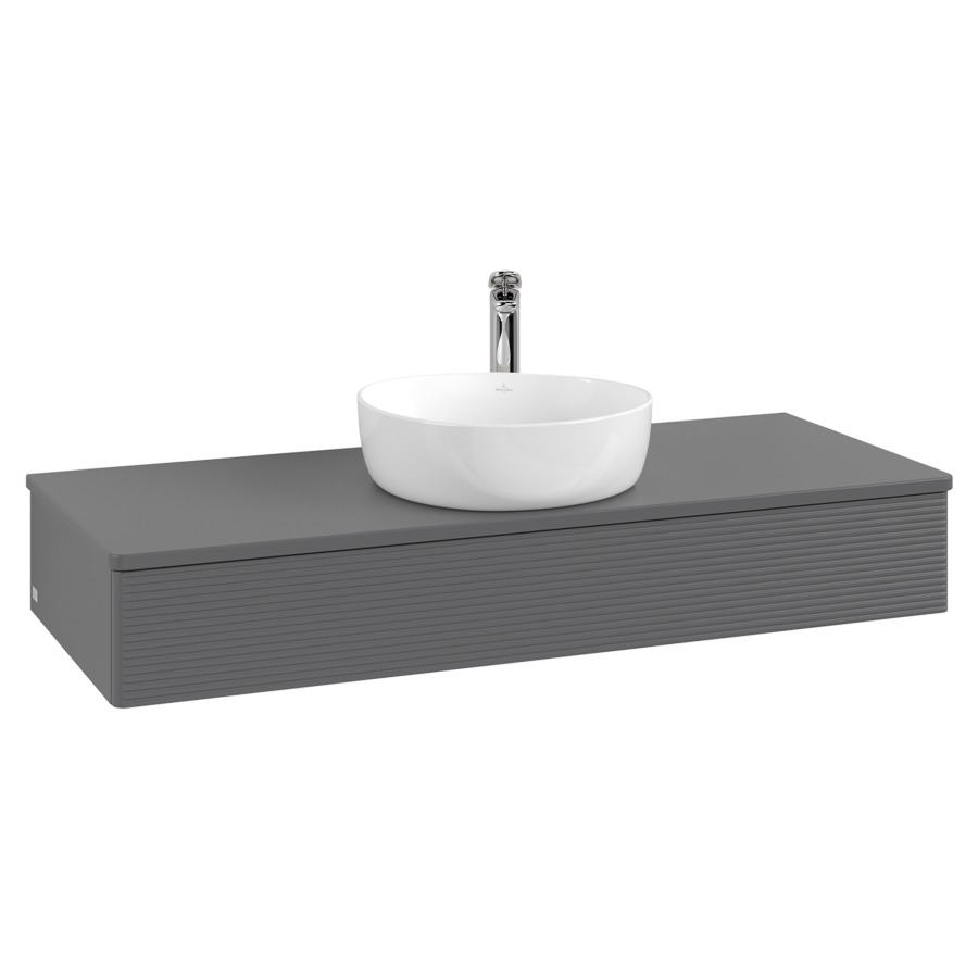 Élément inférieur  Antao
120 x 19 x 50 cm
élément de tiroir, 1&nbsp;tiroir
avec siphon gain de place
avec matériel de fixation
pour 1 lavabo à poser 101037/101039/234171
recouvrement avec 1 trou pour robinet