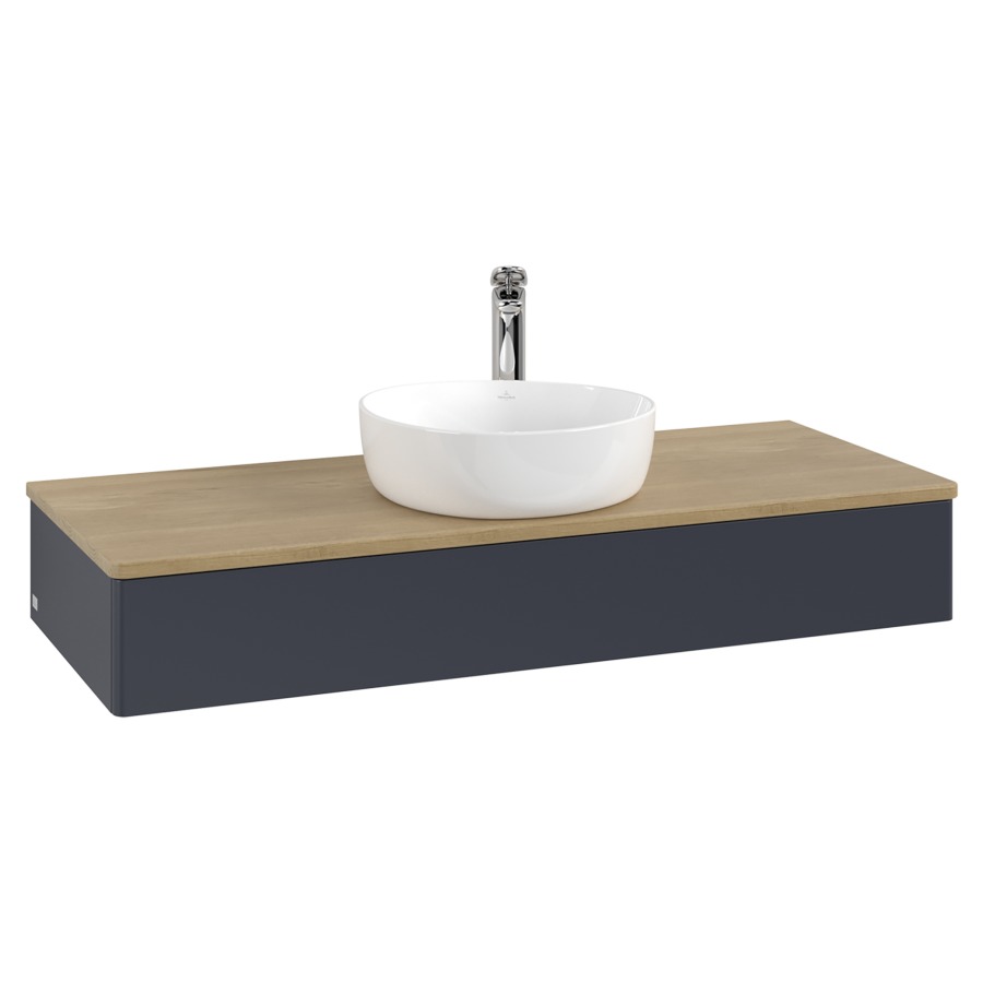 Élément inférieur  Antao
120 x 19 x 50 cm
élément de tiroir, 1&nbsp;tiroir
avec siphon gain de place
avec matériel de fixation
pour 1 lavabo à poser 101037/101039/234171
recouvrement Honey Oak, 1 trou pour robinet