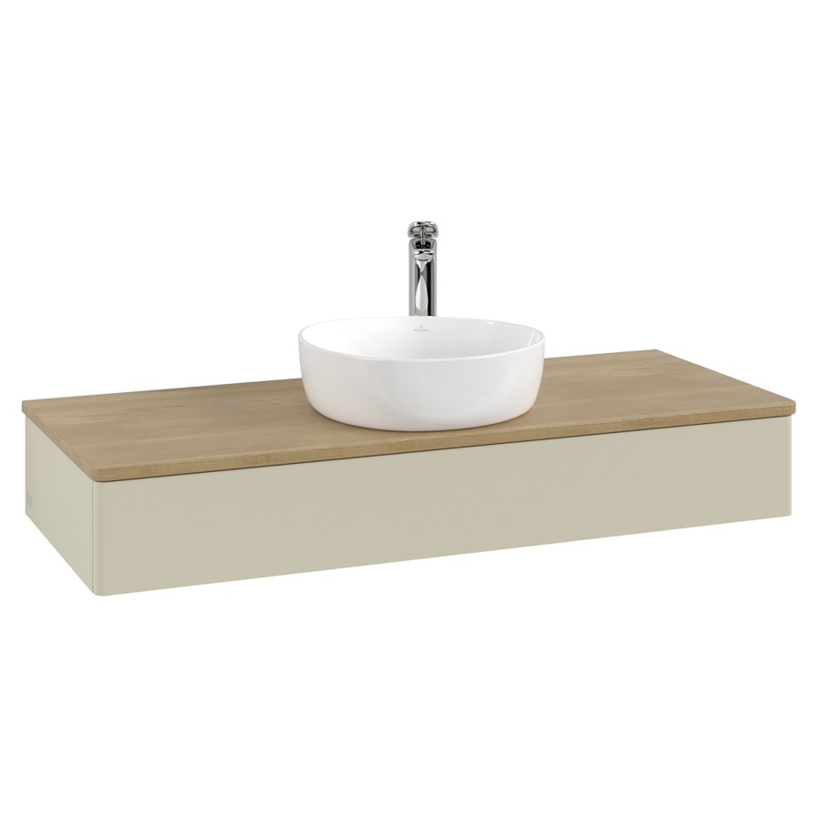 Élément inférieur  Antao
120 x 19 x 50 cm
élément de tiroir, 1&nbsp;tiroir
avec siphon gain de place
avec matériel de fixation
pour 1 lavabo à poser 101037/101039/234171
recouvrement Honey Oak, 1 trou pour robinet