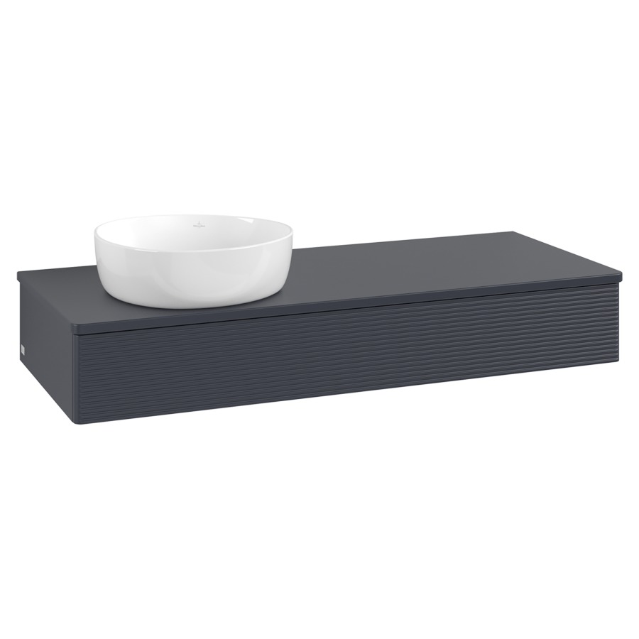 Élément inférieur  Antao
120 x 19 x 50 cm
élément de tiroir, 1&nbsp;tiroir
lavabo à gauche
avec siphon gain de place
avec matériel de fixation
pour 1 lavabo à poser 234171/234172/234173
recouvrement sans trou pour robinet