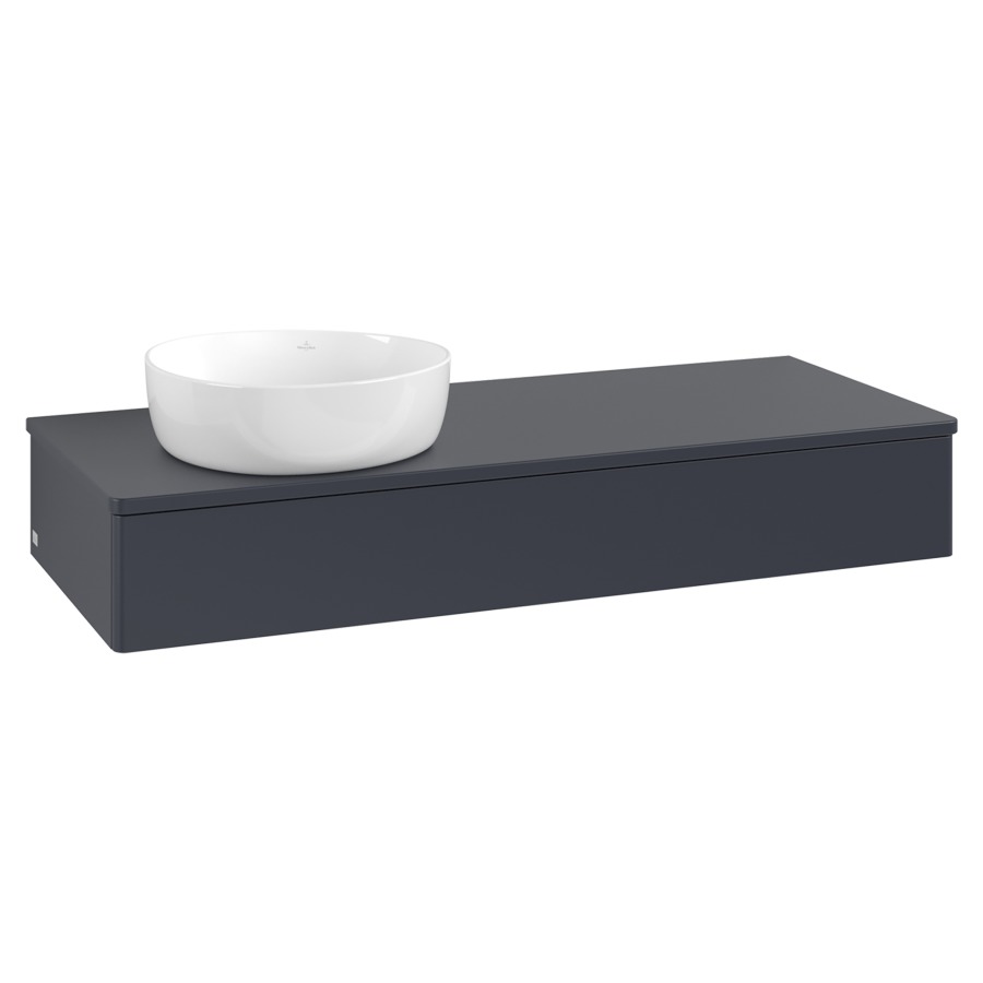 Élément inférieur  Antao
120 x 19 x 50 cm
élément de tiroir, 1&nbsp;tiroir
lavabo à gauche
avec siphon gain de place
avec matériel de fixation
pour 1 lavabo à poser 234171/234172/234173
recouvrement sans trou pour robinet