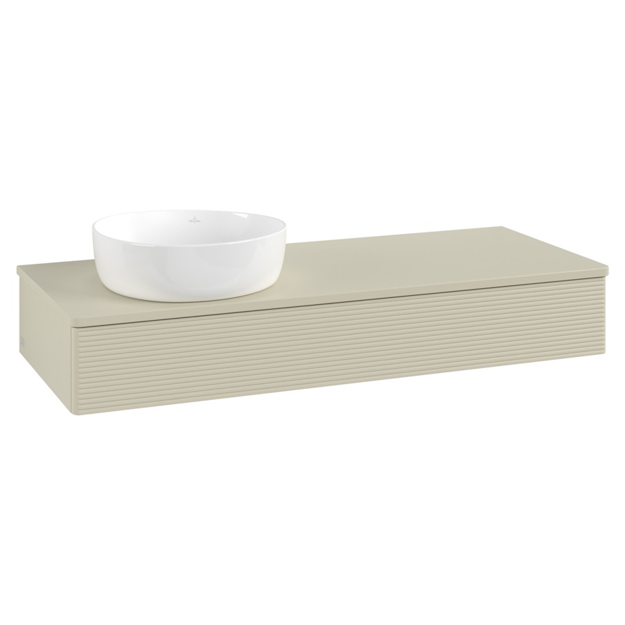 Élément inférieur  Antao
120 x 19 x 50 cm
élément de tiroir, 1&nbsp;tiroir
lavabo à gauche
avec siphon gain de place
avec matériel de fixation
pour 1 lavabo à poser 234171/234172/234173
recouvrement sans trou pour robinet