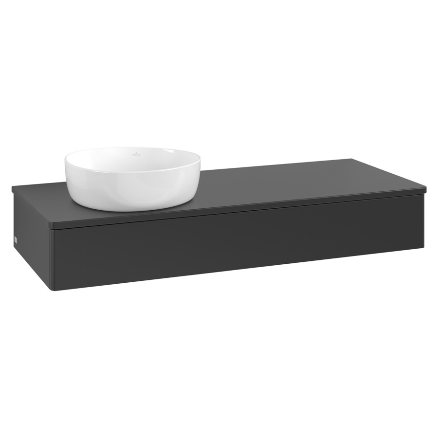 Élément inférieur  Antao
120 x 19 x 50 cm
élément de tiroir, 1&nbsp;tiroir
lavabo à gauche
avec siphon gain de place
avec matériel de fixation
pour 1 lavabo à poser 234171/234172/234173
recouvrement sans trou pour robinet