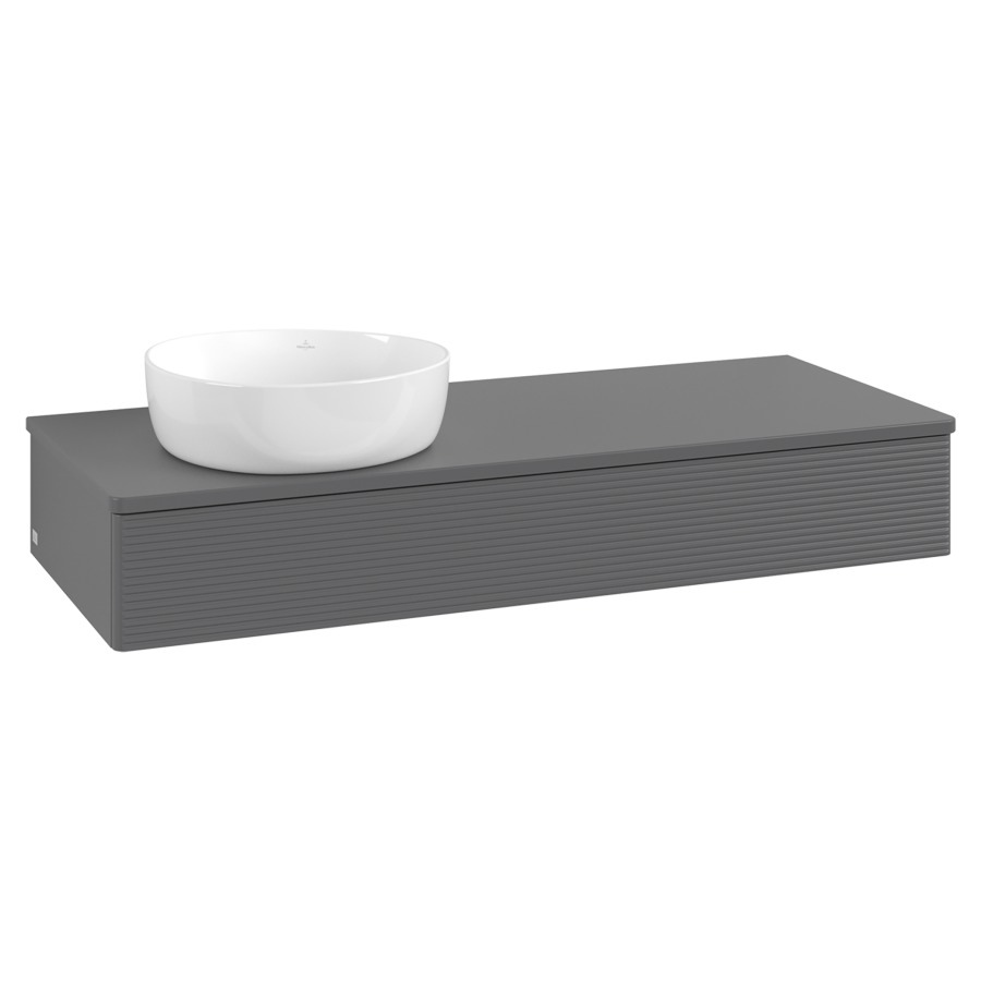 Élément inférieur  Antao
120 x 19 x 50 cm
élément de tiroir, 1&nbsp;tiroir
lavabo à gauche
avec siphon gain de place
avec matériel de fixation
pour 1 lavabo à poser 234171/234172/234173
recouvrement sans trou pour robinet