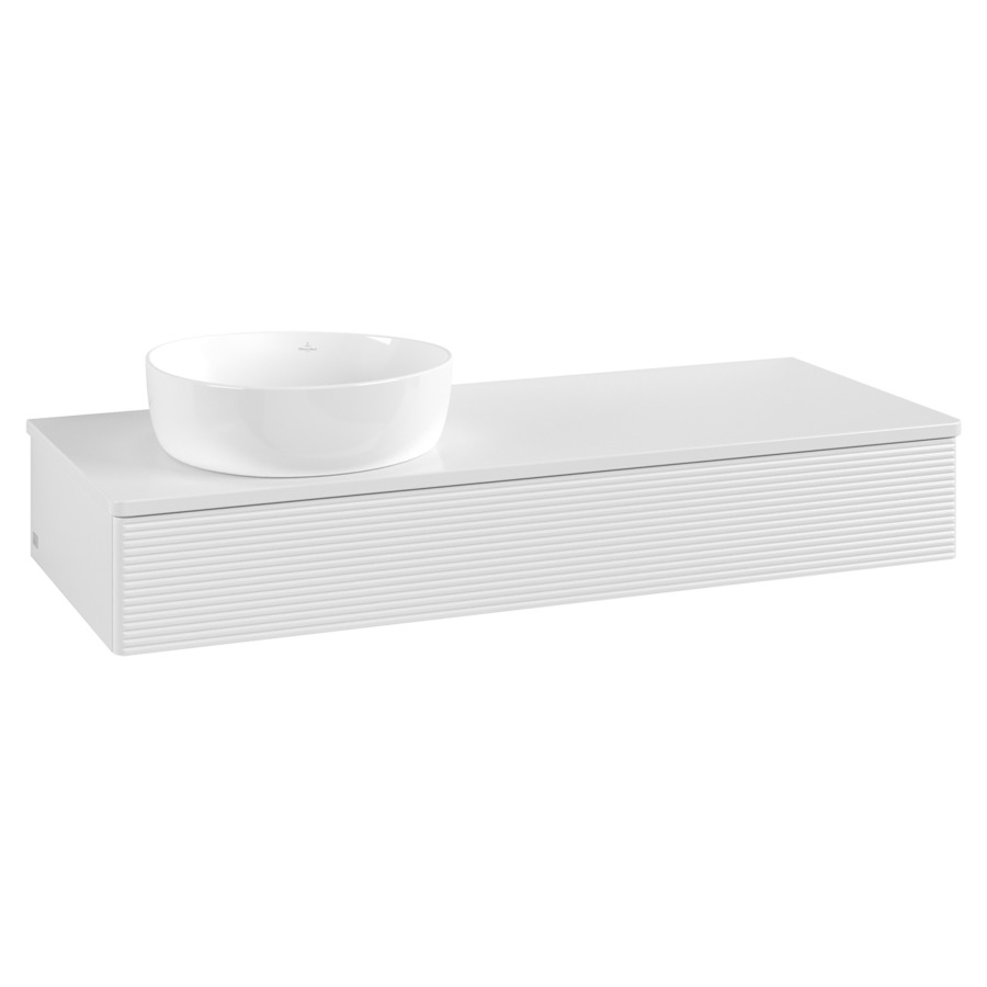 Élément inférieur  Antao
120 x 19 x 50 cm
élément de tiroir, 1&nbsp;tiroir
lavabo à gauche
avec siphon gain de place
avec matériel de fixation
pour 1 lavabo à poser 234171/234172/234173
recouvrement sans trou pour robinet