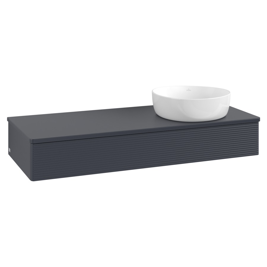 Élément inférieur  Antao
120 x 19 x 50 cm
élément de tiroir, 1&nbsp;tiroir
lavabo à droite
avec siphon gain de place
avec matériel de fixation
pour 1 lavabo à poser 234171/234172/234173
recouvrement sans trou pour robinet