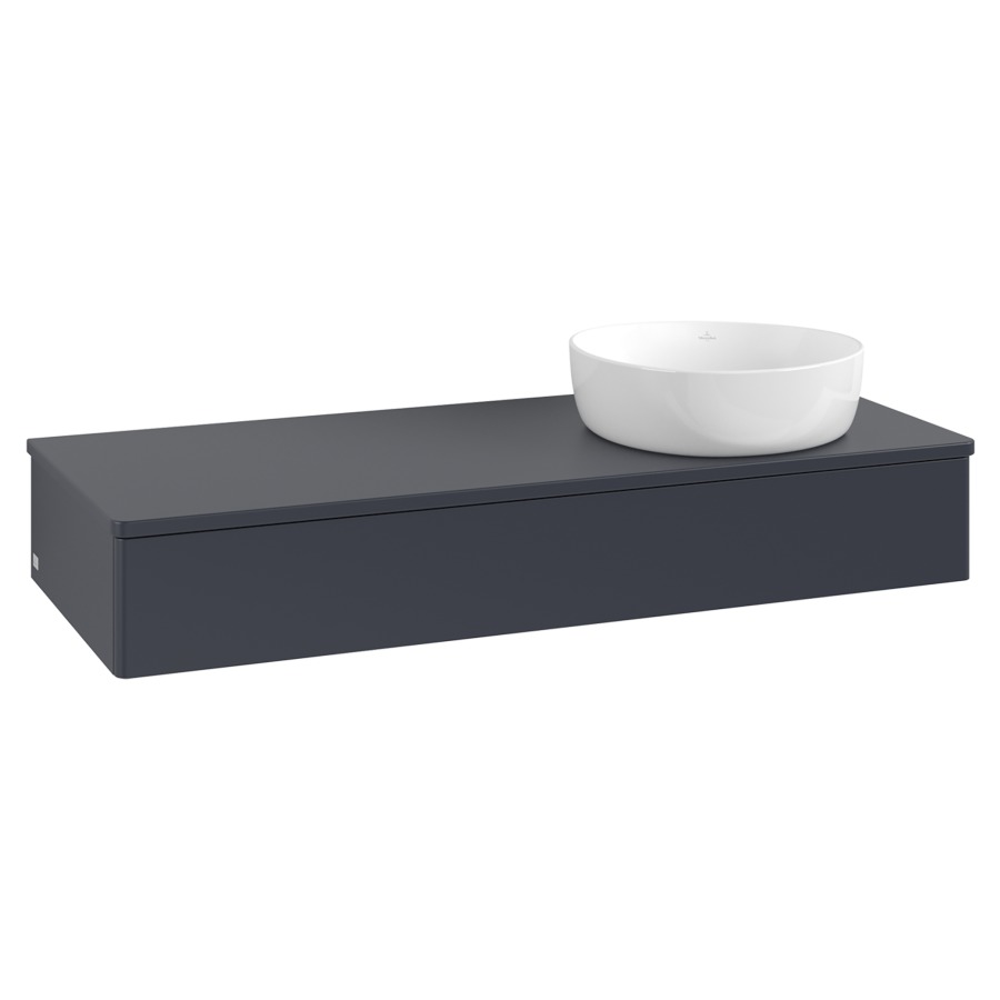 Élément inférieur  Antao
120 x 19 x 50 cm
élément de tiroir, 1&nbsp;tiroir
lavabo à droite
avec siphon gain de place
avec matériel de fixation
pour 1 lavabo à poser 234171/234172/234173
recouvrement sans trou pour robinet