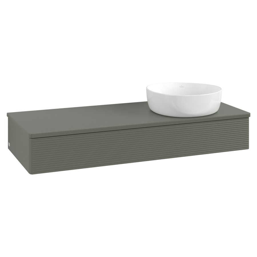 Élément inférieur  Antao
120 x 19 x 50 cm
élément de tiroir, 1&nbsp;tiroir
lavabo à droite
avec siphon gain de place
avec matériel de fixation
pour 1 lavabo à poser 234171/234172/234173
recouvrement sans trou pour robinet