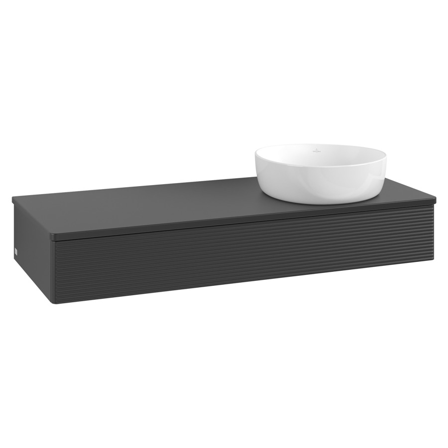 Élément inférieur  Antao
120 x 19 x 50 cm
élément de tiroir, 1&nbsp;tiroir
lavabo à droite
avec siphon gain de place
avec matériel de fixation
pour 1 lavabo à poser 234171/234172/234173
recouvrement sans trou pour robinet