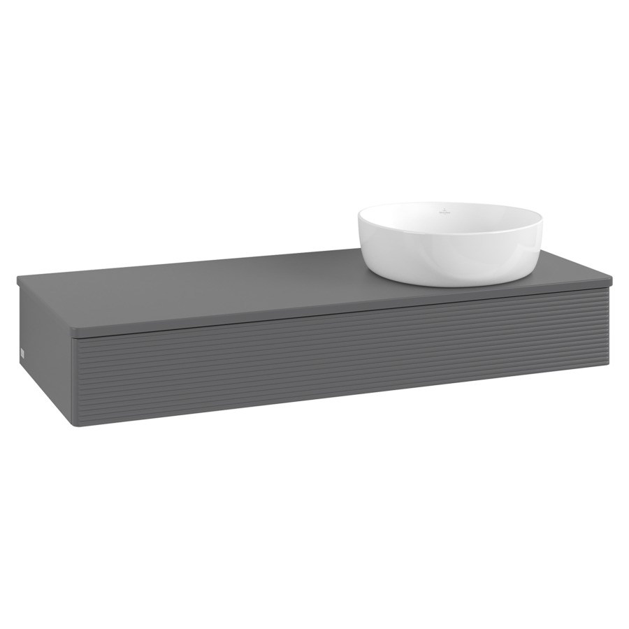 Élément inférieur  Antao
120 x 19 x 50 cm
élément de tiroir, 1&nbsp;tiroir
lavabo à droite
avec siphon gain de place
avec matériel de fixation
pour 1 lavabo à poser 234171/234172/234173
recouvrement sans trou pour robinet