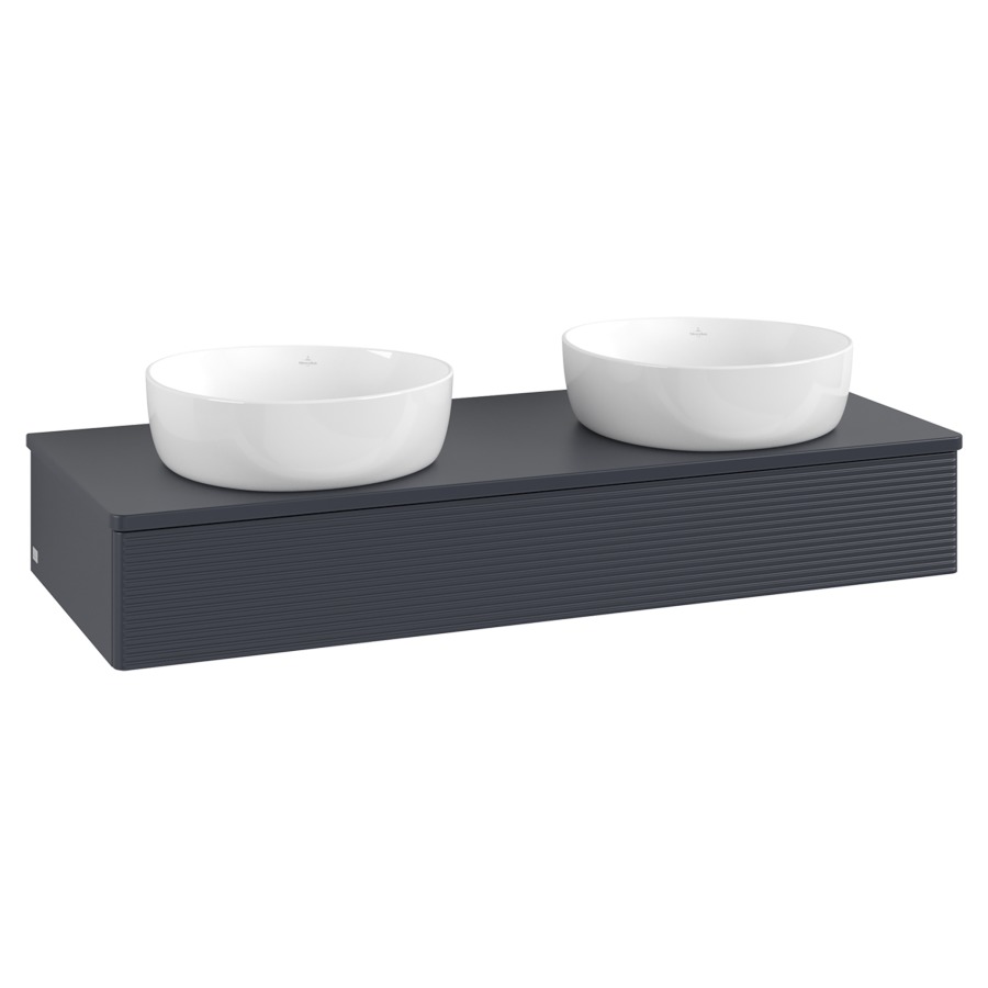 Élément inférieur  Antao
120 x 19 x 50 cm
élément de tiroir, 1&nbsp;tiroir
avec siphon gain de place
avec matériel de fixation
pour 2 lavabos à poser 101037/234171/234172
recouvrement sans trou pour robinet