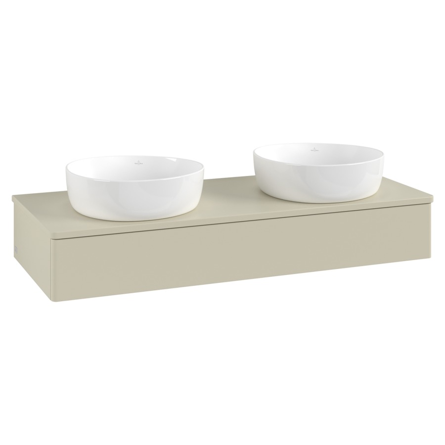 Élément inférieur  Antao
120 x 19 x 50 cm
élément de tiroir, 1&nbsp;tiroir
avec siphon gain de place
avec matériel de fixation
pour 2 lavabos à poser 101037/234171/234172
recouvrement sans trou pour robinet