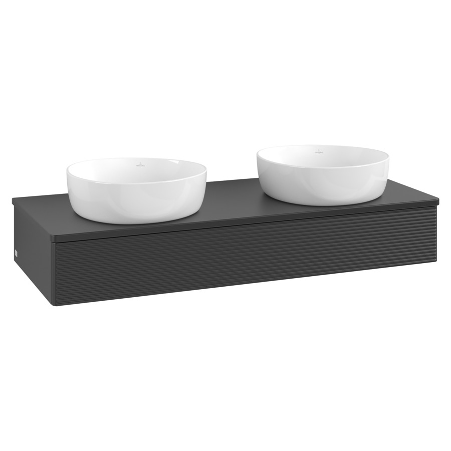 Élément inférieur  Antao
120 x 19 x 50 cm
élément de tiroir, 1&nbsp;tiroir
avec siphon gain de place
avec matériel de fixation
pour 2 lavabos à poser 101037/234171/234172
recouvrement sans trou pour robinet