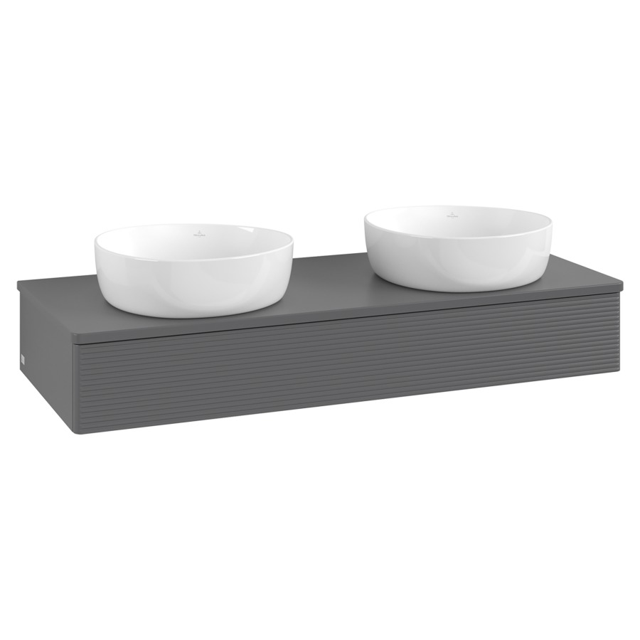 Élément inférieur  Antao
120 x 19 x 50 cm
élément de tiroir, 1&nbsp;tiroir
avec siphon gain de place
avec matériel de fixation
pour 2 lavabos à poser 101037/234171/234172
recouvrement sans trou pour robinet