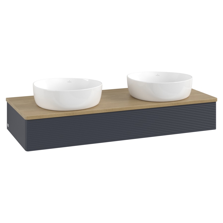 Élément inférieur  Antao
120 x 19 x 50 cm
élément de tiroir, 1&nbsp;tiroir
avec siphon gain de place
avec matériel de fixation
pour 2 lavabos à poser 101037/234171/234172
recouvrement Honey Oak
sans trou pour robinet