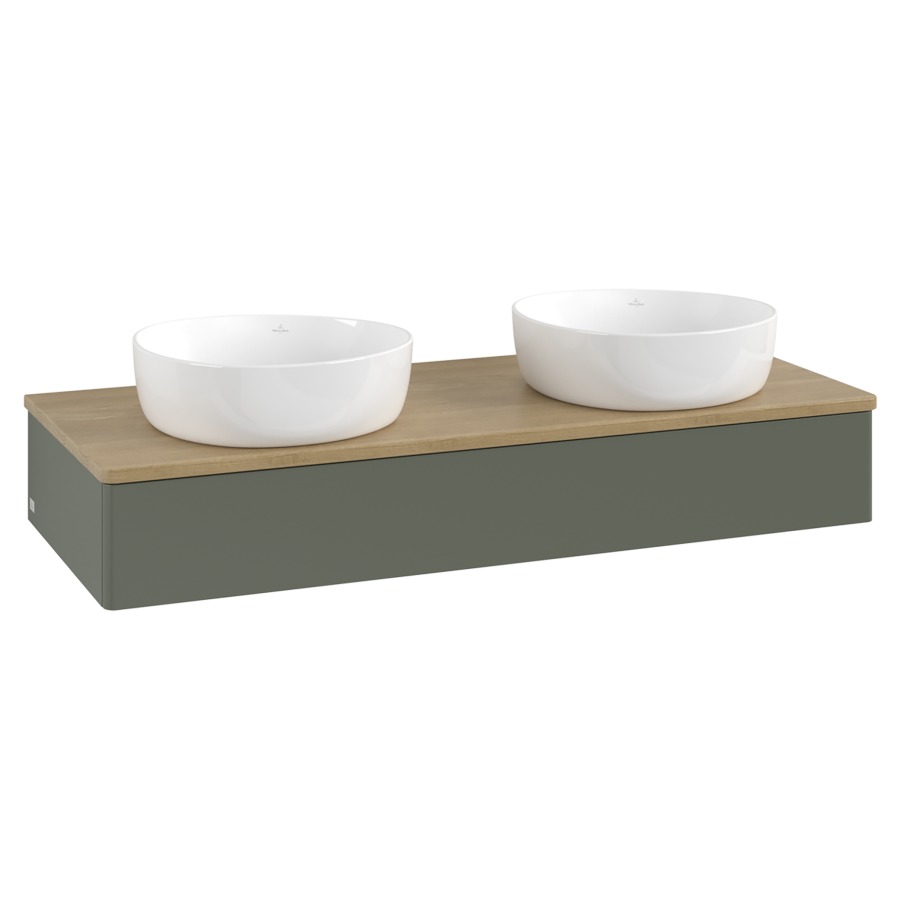 Élément inférieur  Antao
120 x 19 x 50 cm
élément de tiroir, 1&nbsp;tiroir
avec siphon gain de place
avec matériel de fixation
pour 2 lavabos à poser 101037/234171/234172
recouvrement Honey Oak
sans trou pour robinet