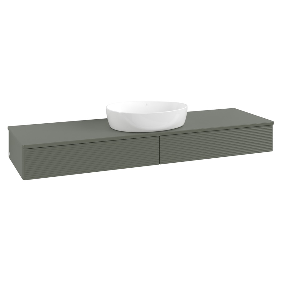 Élément inférieur  Antao
160 x 19 x 50 cm
2&nbsp;éléments de tiroir, 1&nbsp;tiroir chacune
avec siphon gain de place
avec matériel de fixation
pour 1 lavabo à poser 234171/234172/234173
recouvrement sans trou pour robinet