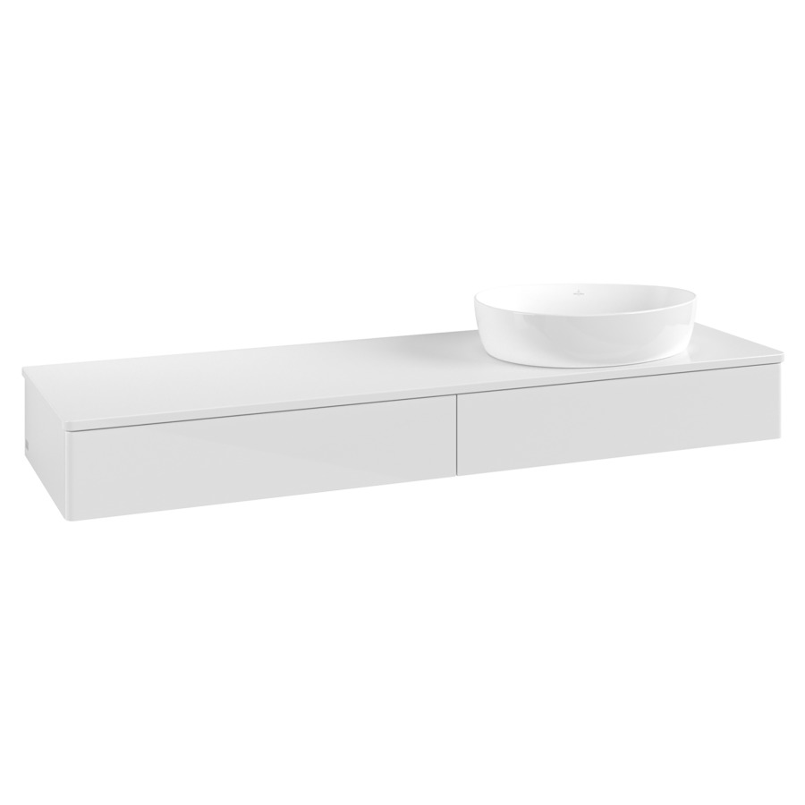 Élément inférieur  Antao
160 x 19 x 50 cm
2&nbsp;éléments de tiroir, 1&nbsp;tiroir chacune
lavabo à droite
avec siphon gain de place
avec matériel de fixation
pour 1 lavabo à poser 234171/234172/234173
recouvrement sans trou pour robinet