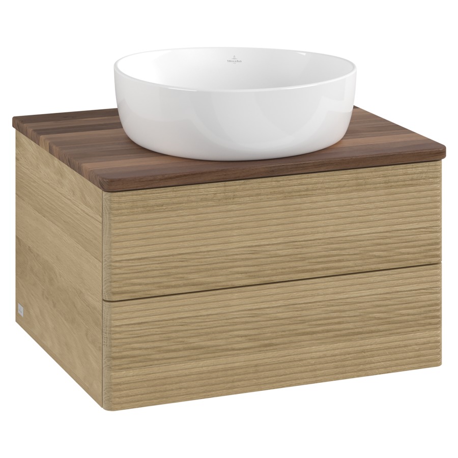 Élément inférieur  Antao
60 x 36 x 50 cm
élément de tiroir, 2&nbsp;tiroirs
avec siphon gain de place
avec matériel de fixation
pour 1 lavabo à poser 234182/234184/234185
recouvrement Warm Walnut
sans trou pour robinet