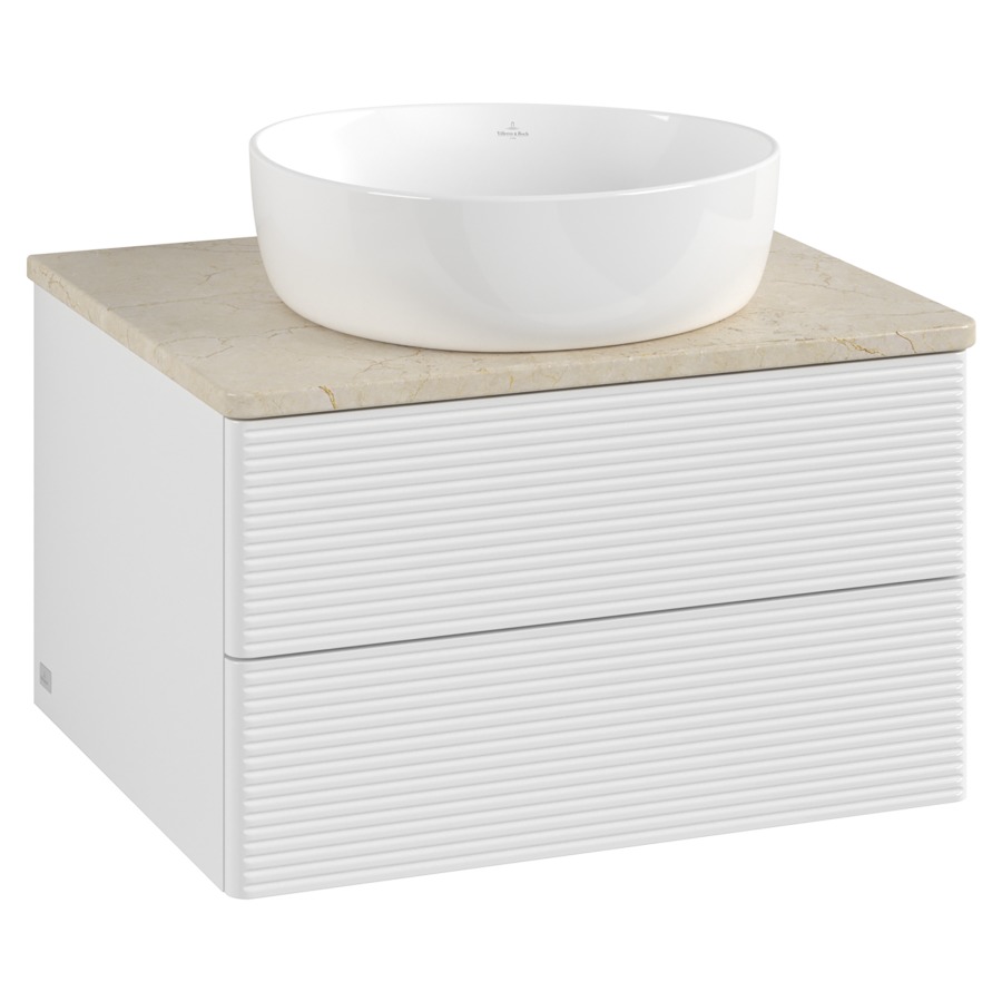 Élément inférieur  Antao
60 x 36 x 50 cm
élément de tiroir, 2&nbsp;tiroirs
avec siphon gain de place
avec matériel de fixation
pour 1 lavabo à poser 234182/234184/234185
recouvrement Botticino
sans trou pour robinet