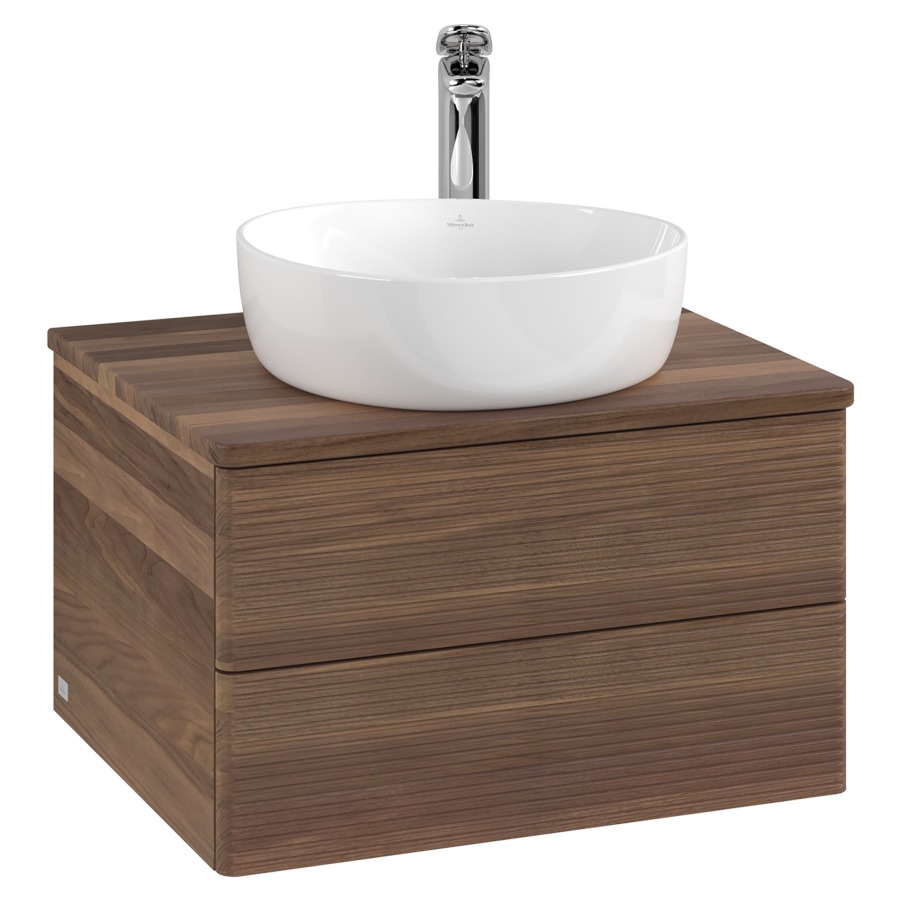 Élément inférieur  Antao
60 x 36 x 50 cm
élément de tiroir, 2&nbsp;tiroirs
avec siphon gain de place
avec matériel de fixation
pour 1 lavabo à poser 234182/234184/234185
recouvrement Warm Walnut, 1 trou pour robinet