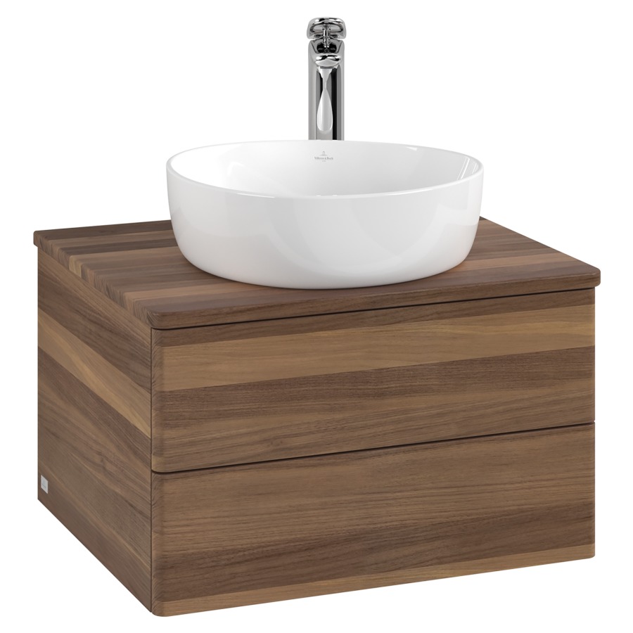 Élément inférieur  Antao
60 x 36 x 50 cm
élément de tiroir, 2&nbsp;tiroirs
avec siphon gain de place
avec matériel de fixation
pour 1 lavabo à poser 234182/234184/234185
recouvrement Warm Walnut, 1 trou pour robinet