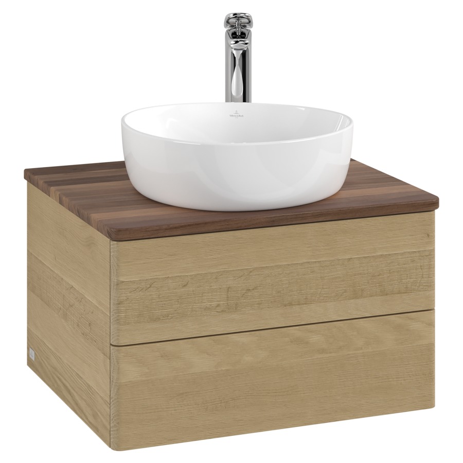 Élément inférieur  Antao
60 x 36 x 50 cm
élément de tiroir, 2&nbsp;tiroirs
avec siphon gain de place
avec matériel de fixation
pour 1 lavabo à poser 234182/234184/234185
recouvrement Warm Walnut, 1 trou pour robinet