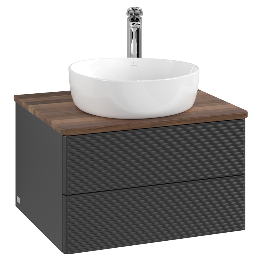 Élément inférieur  Antao
60 x 36 x 50 cm
élément de tiroir, 2&nbsp;tiroirs
avec siphon gain de place
avec matériel de fixation
pour 1 lavabo à poser 234182/234184/234185
recouvrement Warm Walnut, 1 trou pour robinet