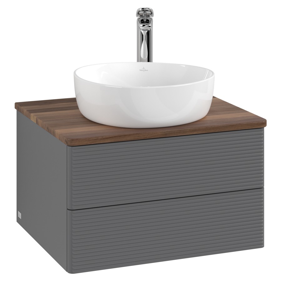 Élément inférieur  Antao
60 x 36 x 50 cm
élément de tiroir, 2&nbsp;tiroirs
avec siphon gain de place
avec matériel de fixation
pour 1 lavabo à poser 234182/234184/234185
recouvrement Warm Walnut, 1 trou pour robinet
