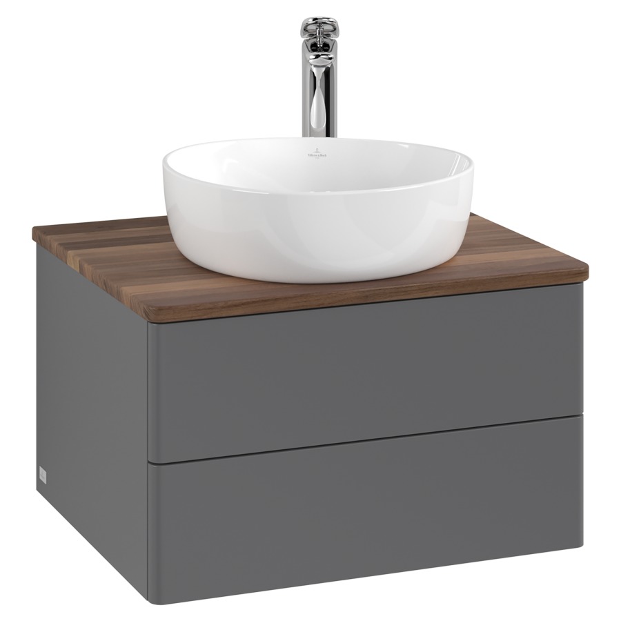 Élément inférieur  Antao
60 x 36 x 50 cm
élément de tiroir, 2&nbsp;tiroirs
avec siphon gain de place
avec matériel de fixation
pour 1 lavabo à poser 234182/234184/234185
recouvrement Warm Walnut, 1 trou pour robinet