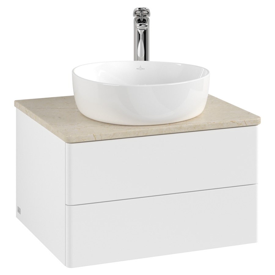 Élément inférieur  Antao
60 x 36 x 50 cm
élément de tiroir, 2&nbsp;tiroirs
avec siphon gain de place
avec matériel de fixation
pour 1 lavabo à poser 234182/234184/234185
recouvrement Botticino, 1 trou pour robinet