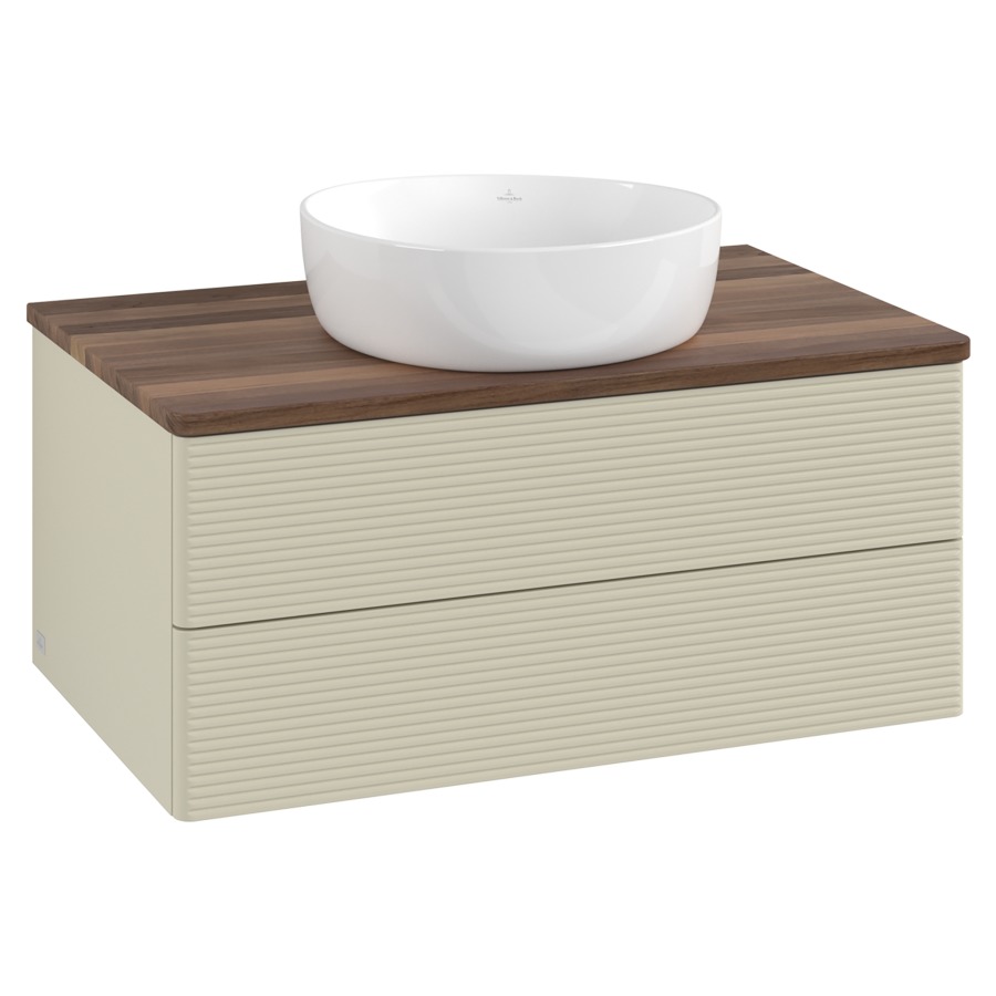 Élément inférieur  Antao
80 x 36 x 50 cm
élément de tiroir, 2&nbsp;tiroirs
avec siphon gain de place
avec matériel de fixation
pour 1 lavabo à poser 234182/234184/234185
recouvrement Warm Walnut
sans trou pour robinet