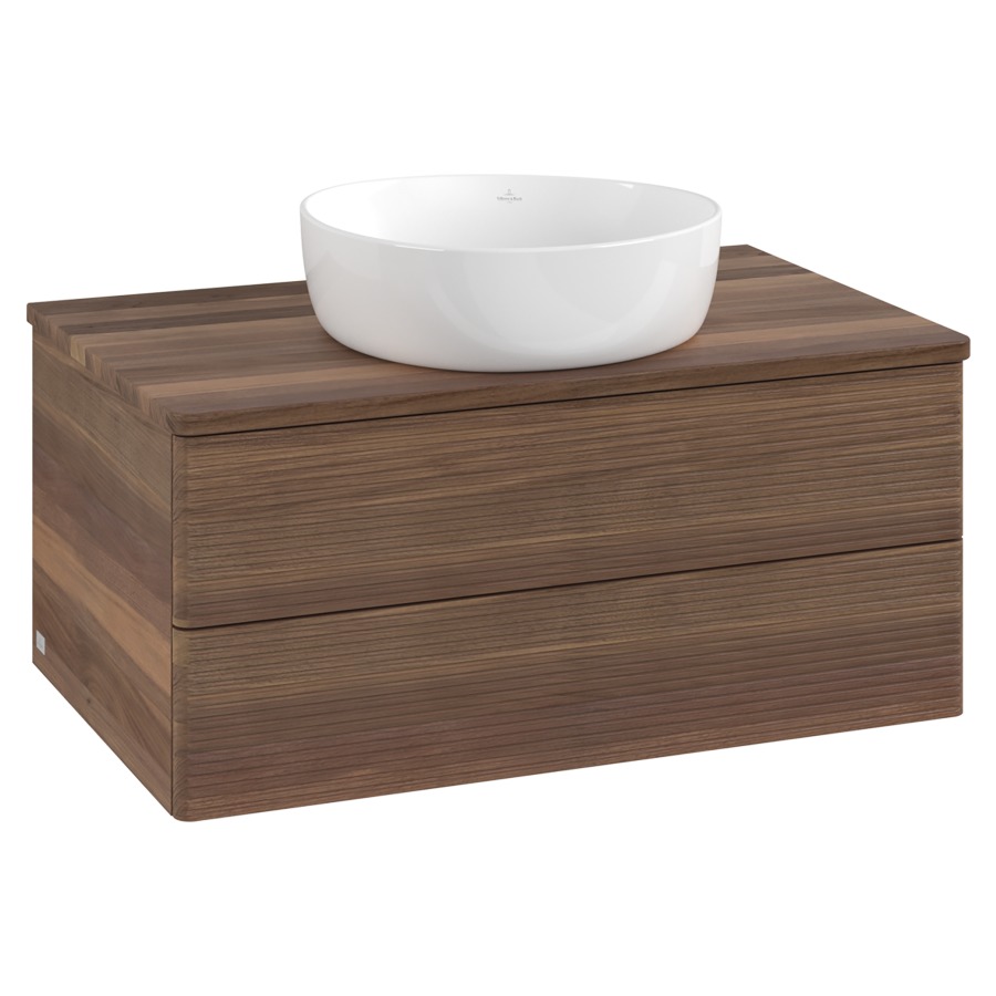 Élément inférieur  Antao
80 x 36 x 50 cm
élément de tiroir, 2&nbsp;tiroirs
avec siphon gain de place
avec matériel de fixation
pour 1 lavabo à poser 234182/234184/234185
recouvrement Warm Walnut
sans trou pour robinet