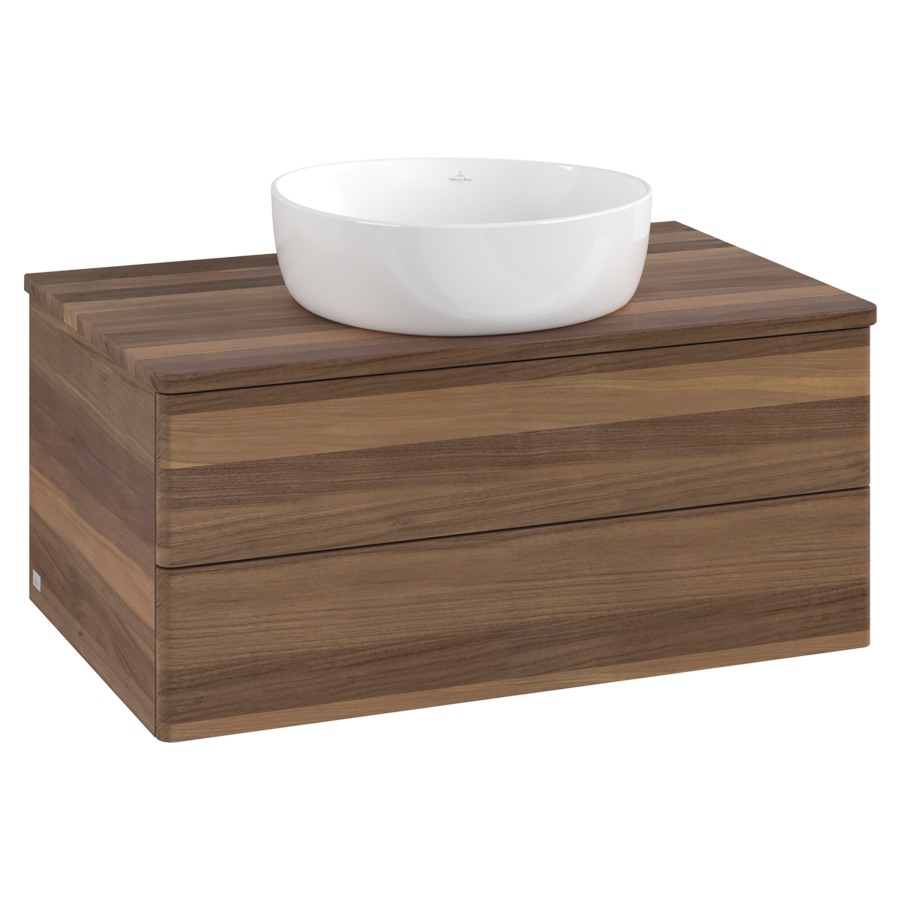 Élément inférieur  Antao
80 x 36 x 50 cm
élément de tiroir, 2&nbsp;tiroirs
avec siphon gain de place
avec matériel de fixation
pour 1 lavabo à poser 234182/234184/234185
recouvrement Warm Walnut
sans trou pour robinet